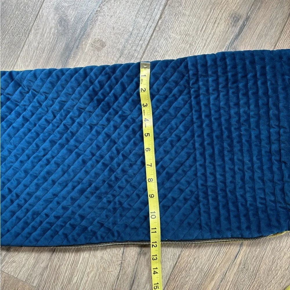 Quilted velvet navy green pillow sham rectangular 12x22 inch accent pillow